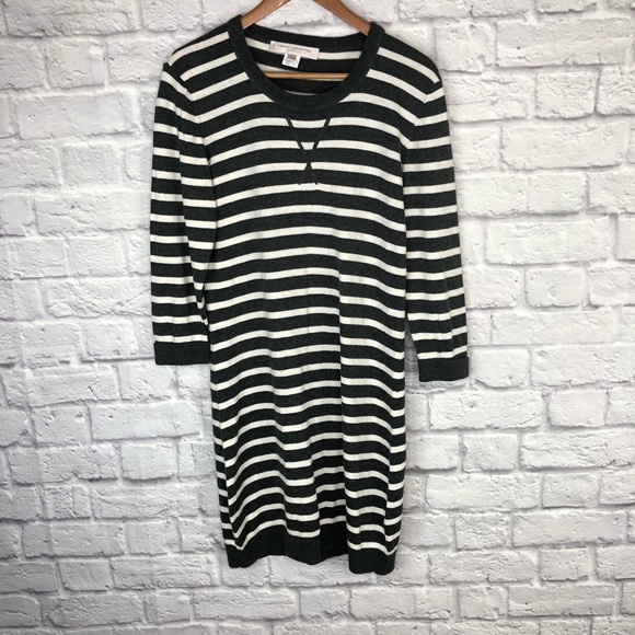 French Connection Stripe Gray Sweater Dress - Picture 4 of 8